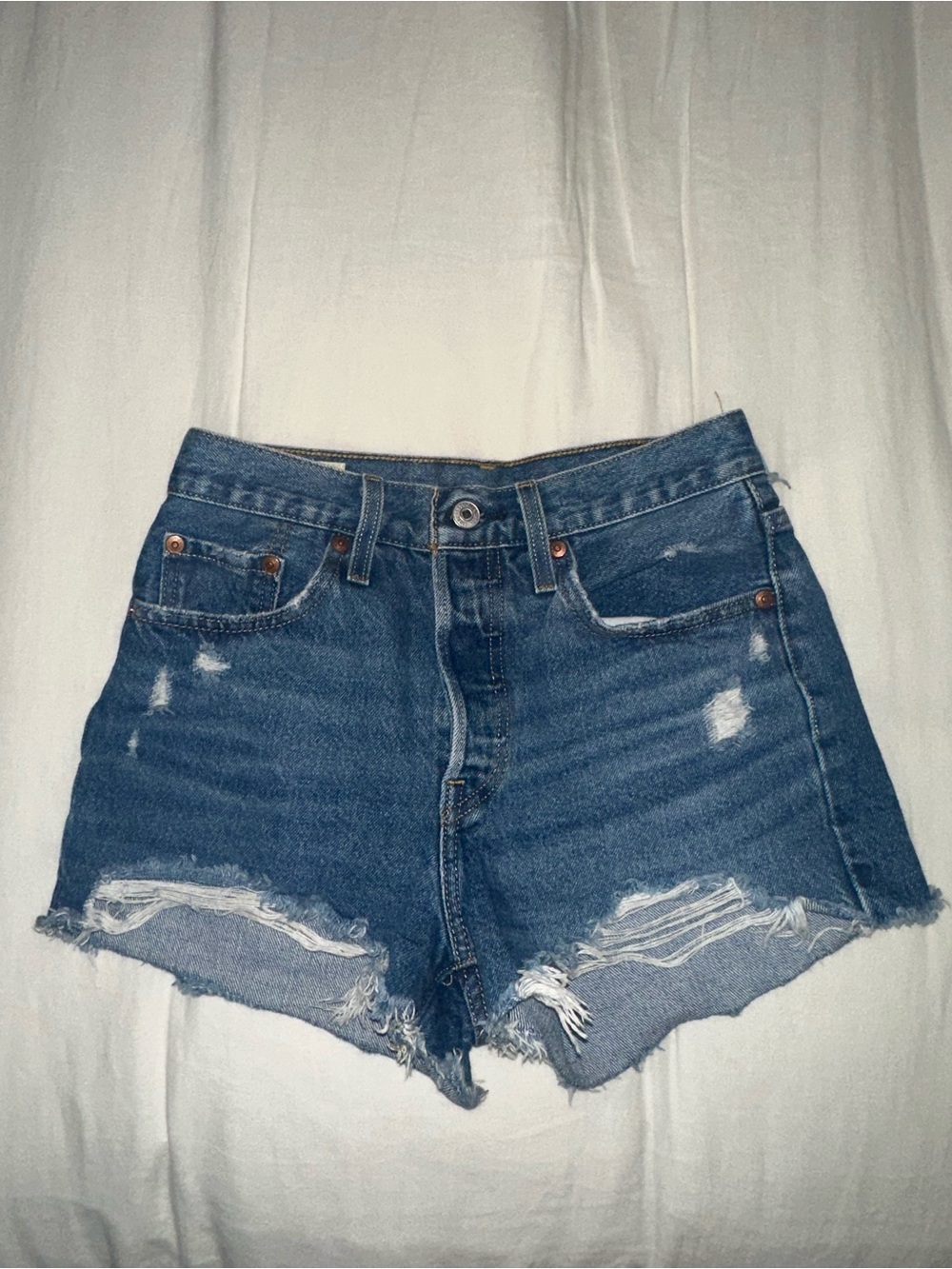 Levi's Premium 501 Original Shorts size 25 Athens Mid Short Medium Indigo